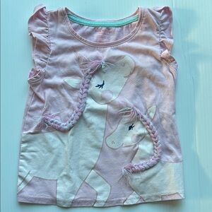 Light Pink Unicorn Tee with Braided Mane